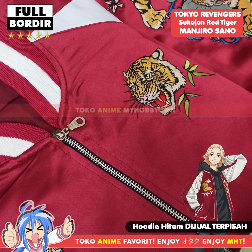 Jaket Tokyo Revengers Bomber Sukajan Anime Sano Manjiro Mikey Tiger Macan Harimau