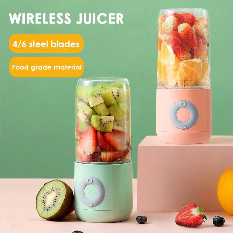 Bisa COD Blender Mixer Buah Portable Mini Juicer Cup USB Rechargeable 500ML - HAOYUNMA XHJ-118