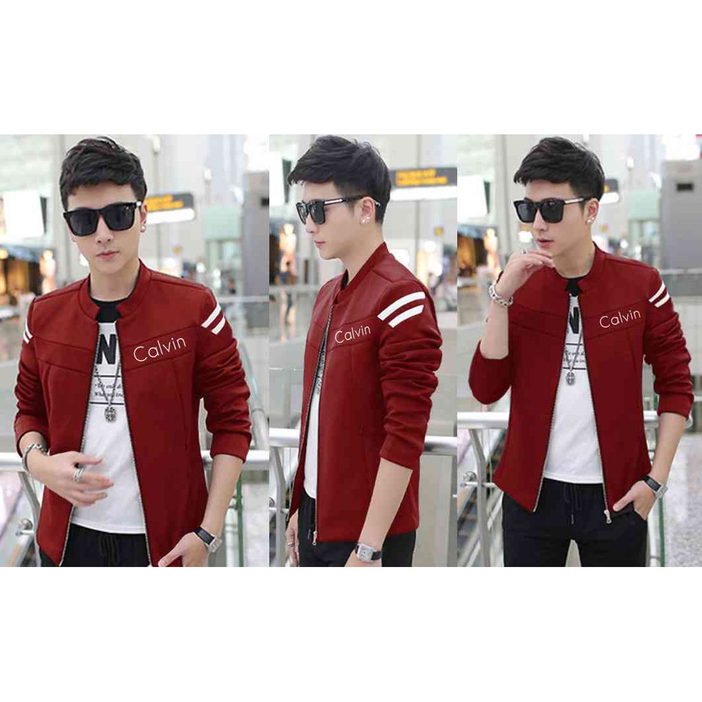 [jaket calvin VL] jaket pria babyterry varian warna