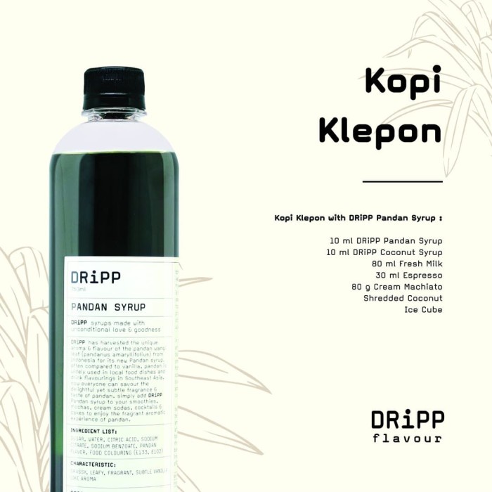

SIRUP- DRIPP PANDAN SYRUP -SIRUP.