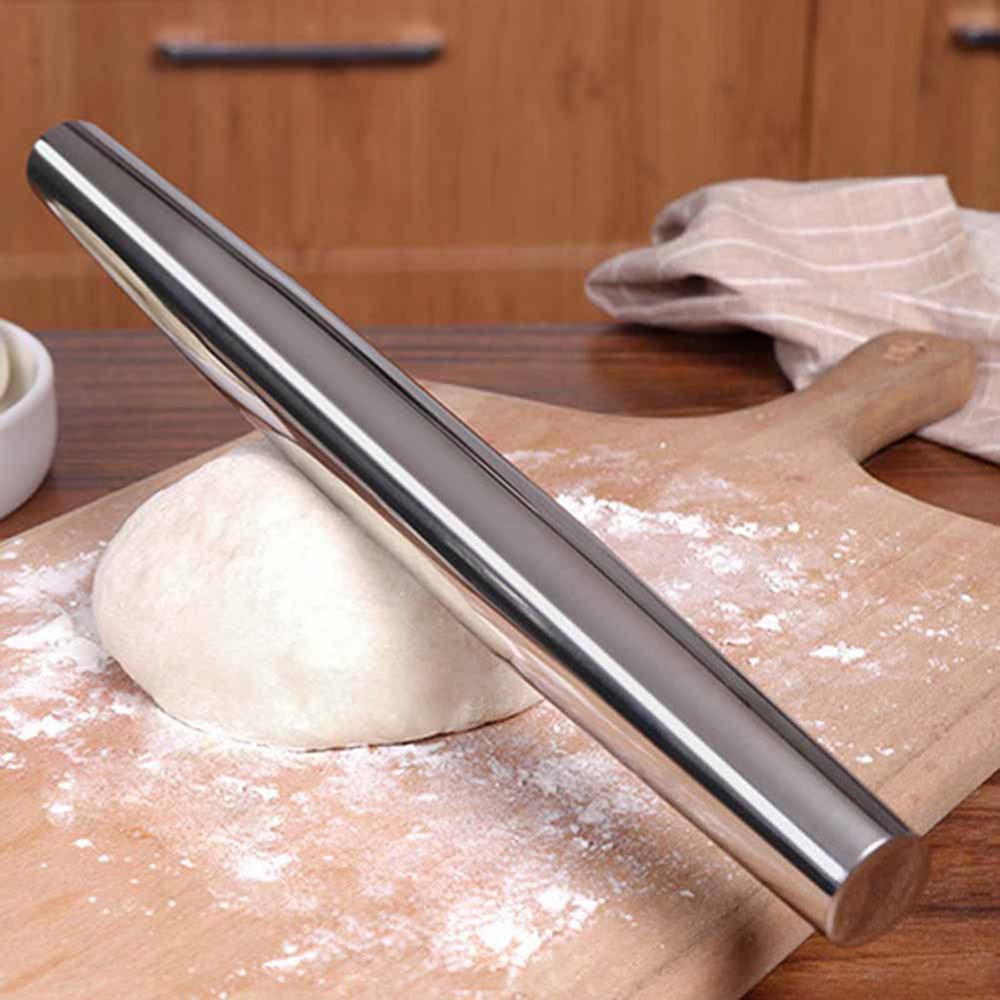 Rebuy Rolling Pin Adonan Pizza / Pastry / Pie Universal Praktis Bahan Stainless Steel