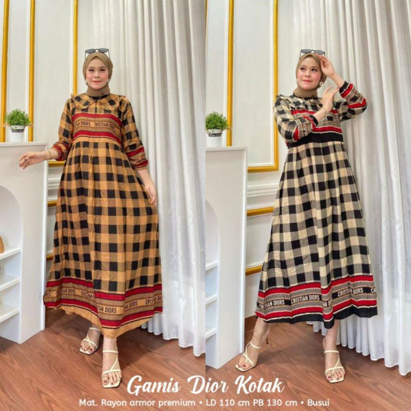 Gamis kekinian Gamis Viral Gamis Dior Gamis Wanita Muslimah Gamis Kotak Kotak Gamis Motif Gamis Leba