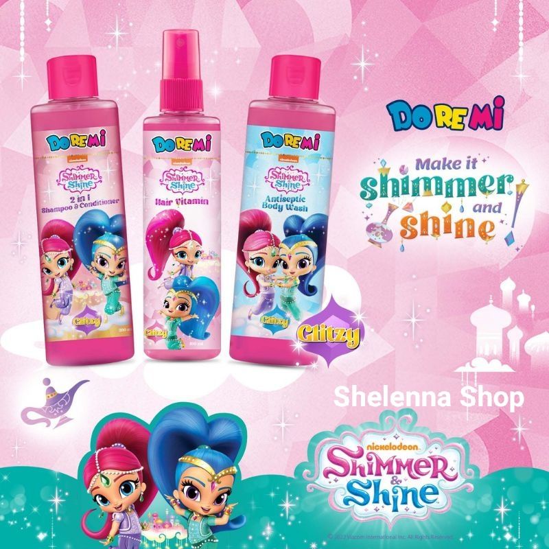 DOREMI 2 IN 1 Shampo &amp; Conditioner Shimmer and Shine Hair Vitamin Antiseptic Body Wash 100 200 ml DO RE MI