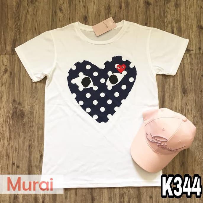 YUK BELI KAOS / TUMBLR TEE / T-SHIRT WANITA / CEWEK CDG PLAY POLKADOT
