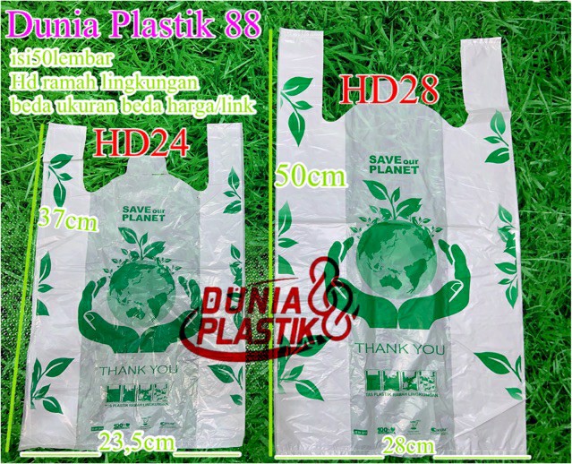 Isi50pc Hd29 Ramah Lingkungan Kantong Plastik Kresek Go Green Save Our Cinta Sayang Jaga Planet Bumi