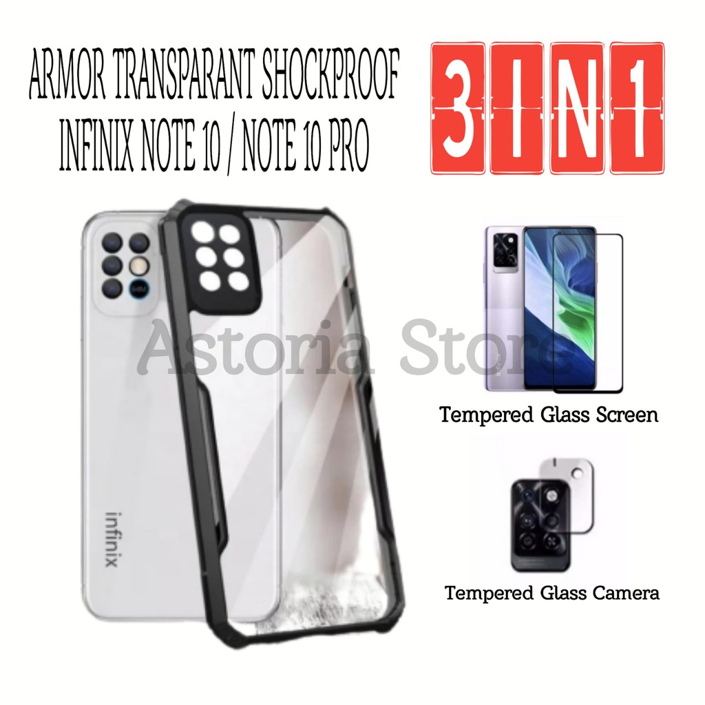 Case INFINIX NOTE 10 / NOTE 10 PRO / NOTE 10 PRO NFC FREE Tempered Glass Screen & Camera Armor