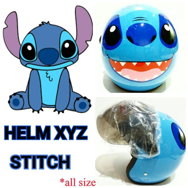 Helm Dewasa XYZ Karakter Kartun Stitch Helm All Size Murah Dan Terbaru Original