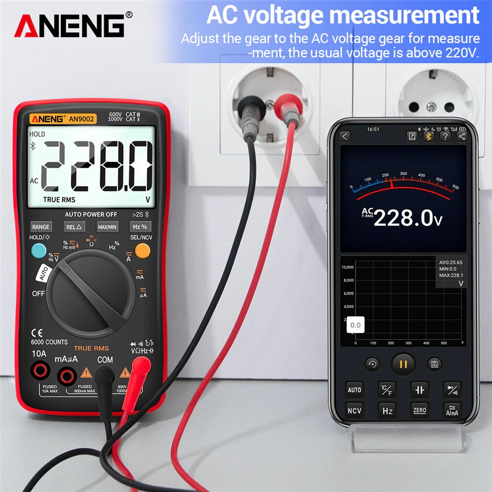 ANENG Digital Bluetooth Multimeter Voltage Tester - AN9002