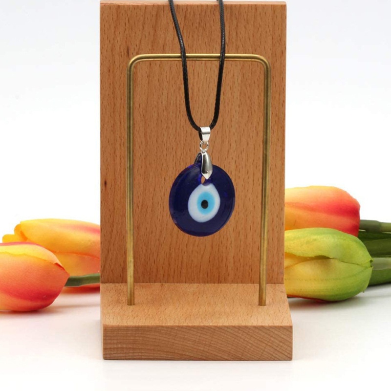 Siy Kalung Tali Kulit Liontin Evil Eye Biru Turki Bahan Resin Untuk Priawanita