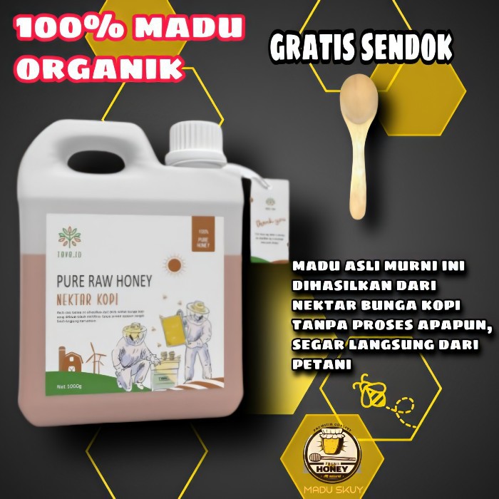 

MADU MURNI ASLI PREMIUM ORGANIC RAW HONEY 100% PURE NATURAL SEHAT ALAMI TAVA NEKTAR KOPI 1Kg