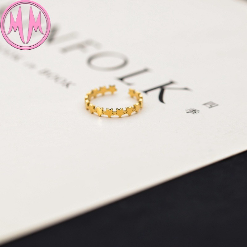 MORYMOSHI R341 Cincin Wanita Ring Star Titanium Stainless Anti Karat Anti Luntur Fashion Korea