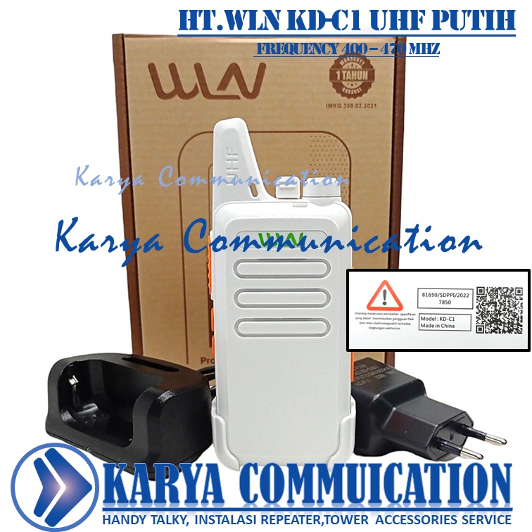 HT WLN ISI 1 KD-C1 ORIGINAL WLN FREQUENSI UHF WARNA PUTIH