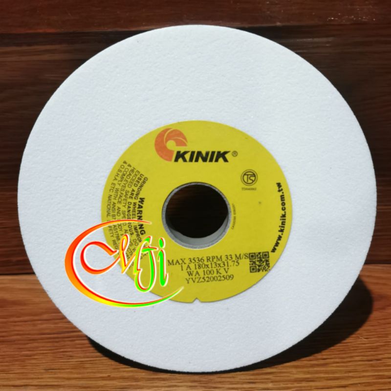 Batu Gerinda Duduk 7 inch Grit 100 Kinik Batu Gerinda 1A 180×13×31.75 WA 100 KV