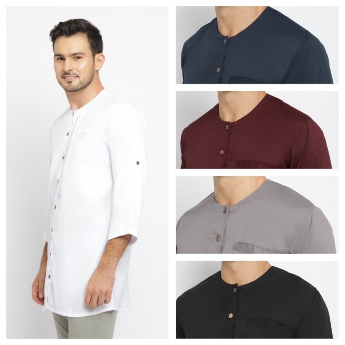 FAWWAS baju muslim koko pria premium lengan pendek