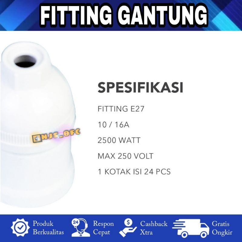 Fitting Lampu Gantung E27 Fitting Gantung standart lampu rumah