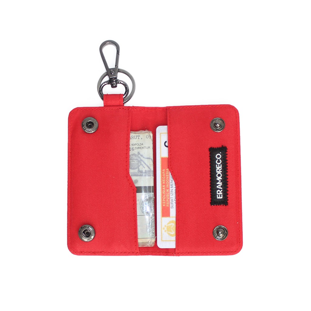Dompet STNK Mobil Motor pria wanita gantungan kunci lipat buku merah EMDS70