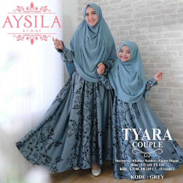 Tyara couple gamis hijab ibu anak