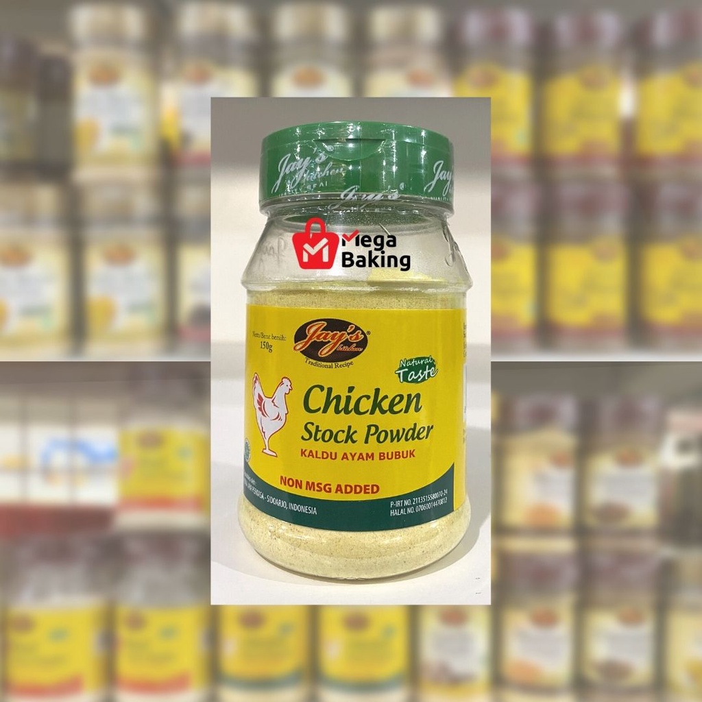 

JAYS CHICKEN STOCK POWDER 150gr/JAYS KALDU AYAM NON MSG/KALDU AYAM NON MSG/KALDU MPASI ANAK