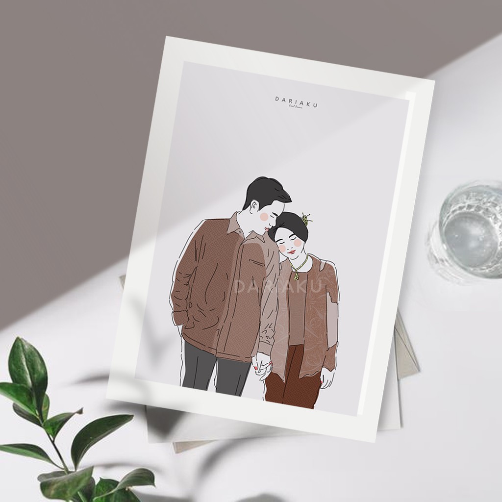 custom ilustrasi wajah type minimalist untuk kado anniversary | hadiah pacar | ulang tahun | pernika
