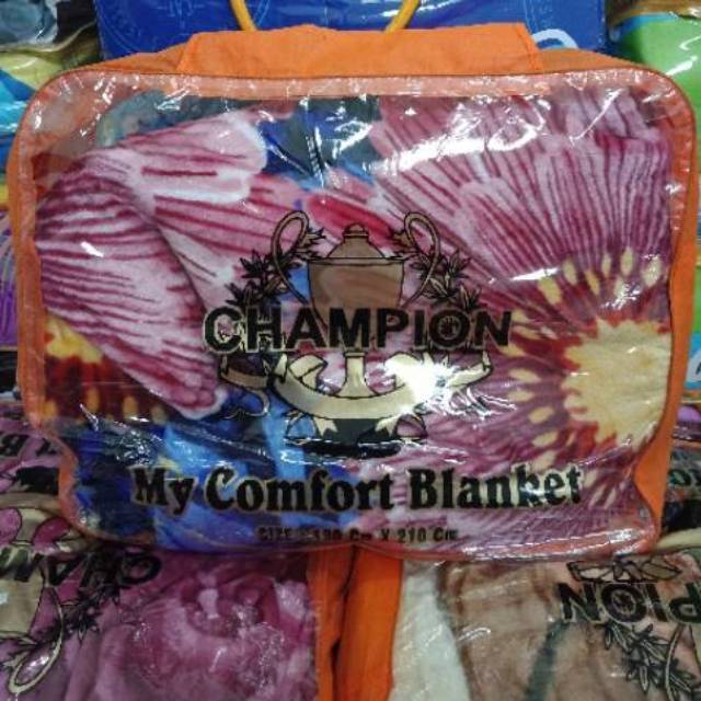 Selimut Champion Semi Jumbo Ukuran 180x210 cm Panel Halus Dan Tebal Kualitas Premium