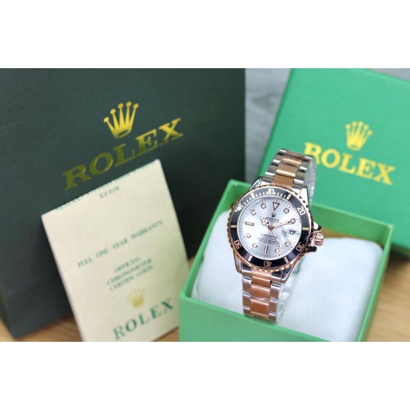 (PW)JAM TANGAN ROLEX NEW COLLECTION FASHION WANITA TALI RANTAI FREE BOX ORIGINAL + PAPERBAG/KARTU