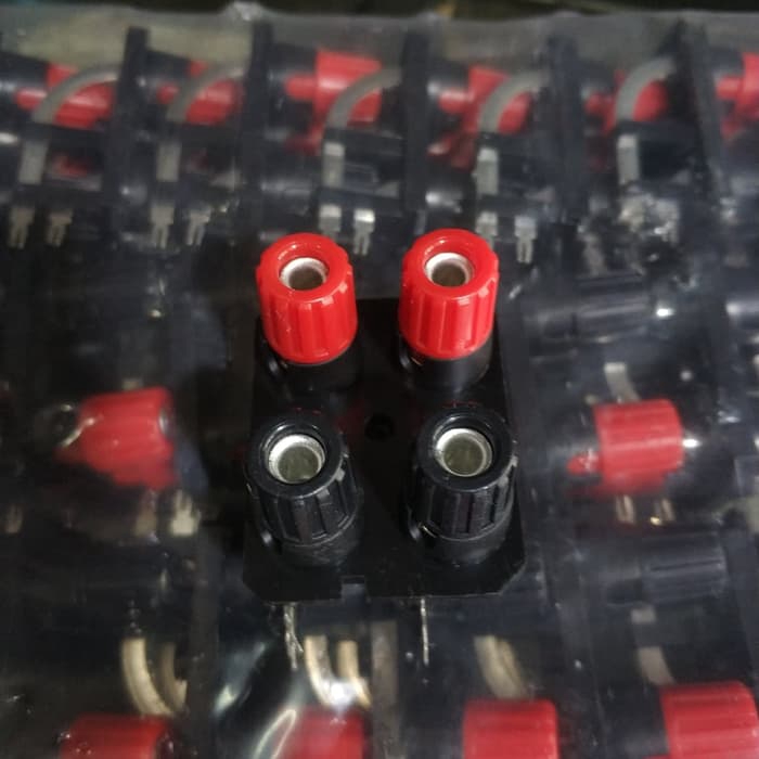 Terminal speaker tapal kuda 4 pin / Terminal speaker amply merah hitam