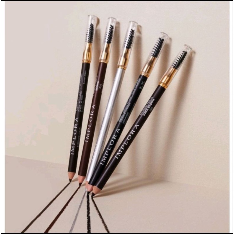 ORIGINAL Pensil Alis Implora Eyebrow Pencil  2 in 1 Soft Type Eye Brow