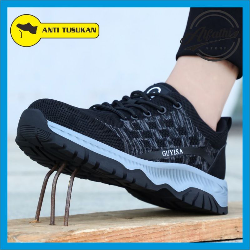 AlFathi Sapatu Safety Sneakers Sport New Guyisa Black Diamond