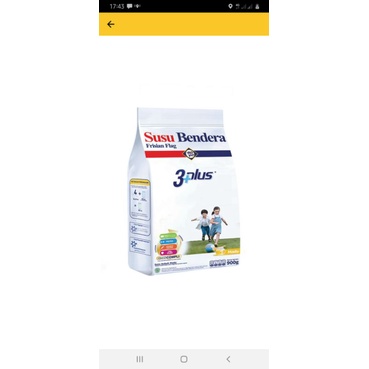 susu bendera 3plus 900gram