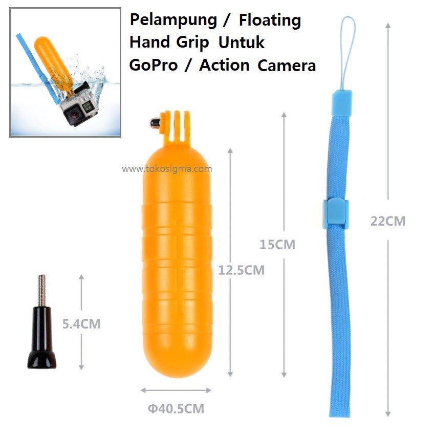 Pelampung Floating Hand Grip Bobber Pegangan Gopro Bpro Yi SJ Cam Eken