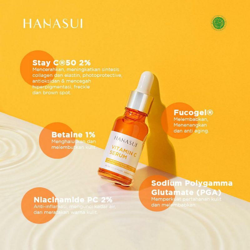[BPOM] SERUM HANASUI VIt C Collagen Whitening Anti Acne Jaya Mandiri Original BPOM Pink Orange Emas-HANASUI ORANGE