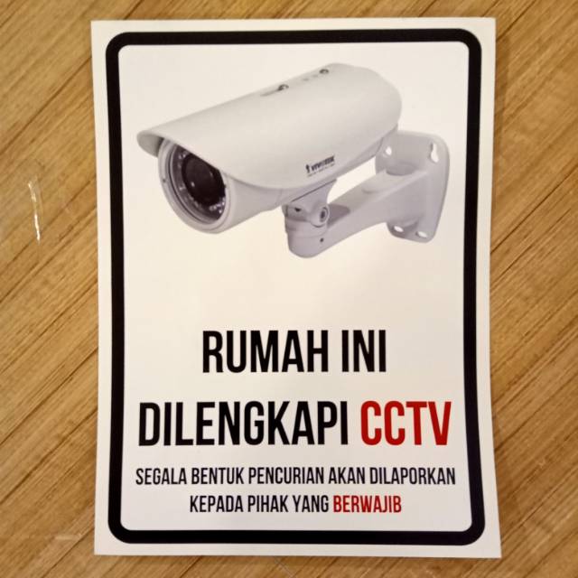 

Stiker K3 rambu safety. Rumah ini dilengkapi cctv. UK 15x20cm