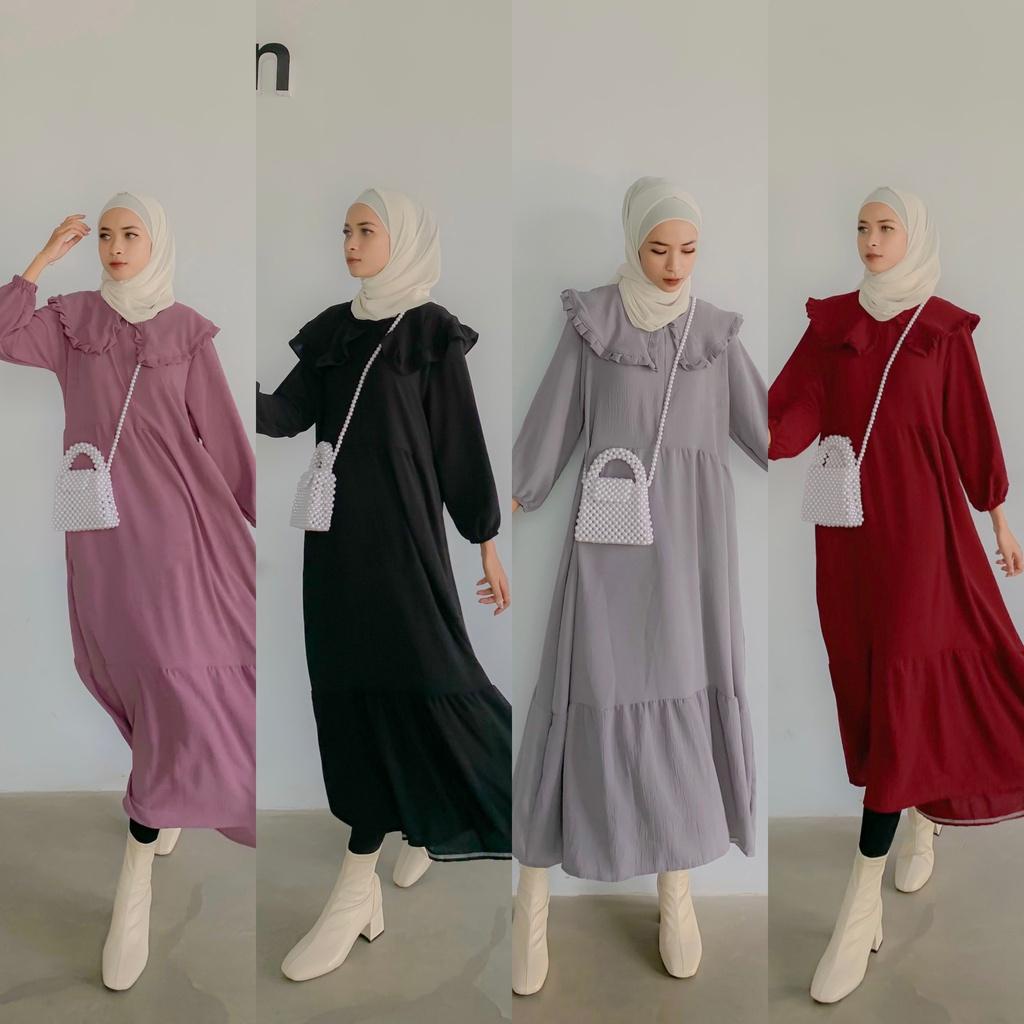 GSC - MARITA MIDI DRESS / GAMIS MUSLIM KEKINIAN / DRESS MIDI CREPE PREMIUM