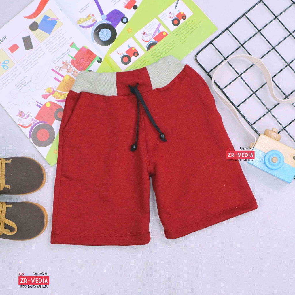 Celana Pendek Polos Bryan uk 1-8 Tahun / Quality EXPORT Bawahan Pendek Polos Anak Laki Perempuan Pants ZR Vedia