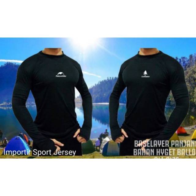 Baselayer manset panjang gunung pecinta alam Baju lengan panjang pria wanita