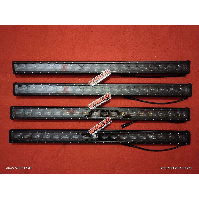 Premium led light bar black series phantom panjang 105 cm 400 W 9D Lens  led bar lampu soot  tembak