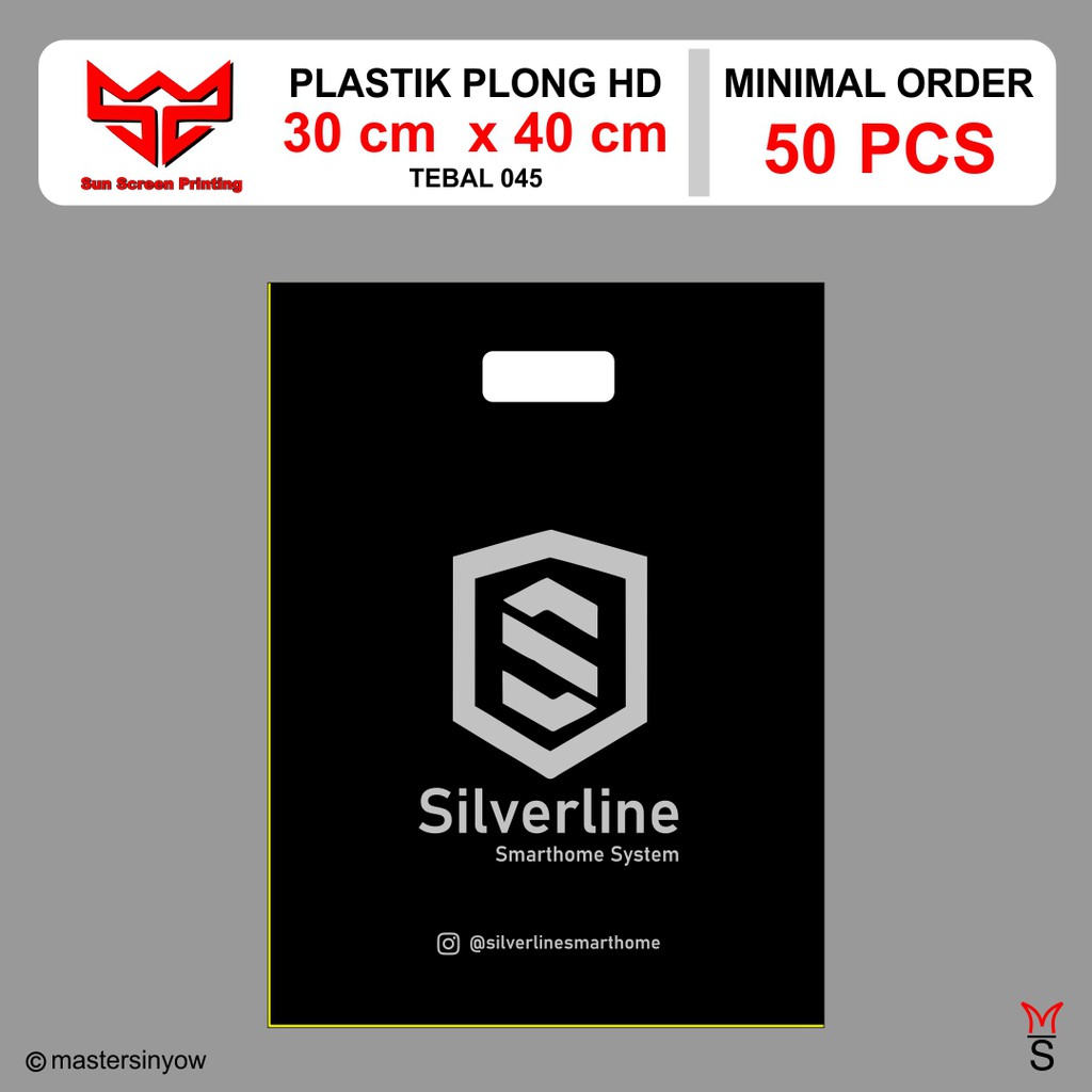 Sablon Plastik Packing Olshop Murah Plong Hd 30 x 40 Free Design isi 50 pcs