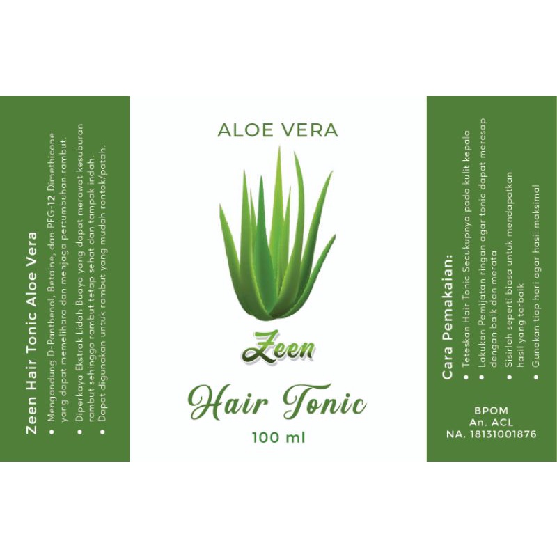 HairbTonic Aleo Vera / Lidah Buaya Hair Serum Hair Treatment Vitamin Rambut 60 ml &amp; 100 ml (BPOM)