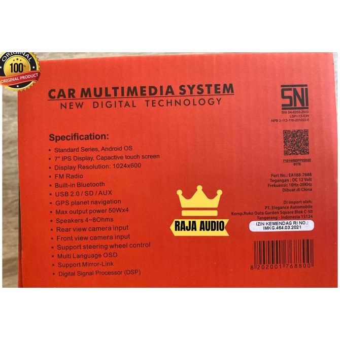 Orca Adr-9988 Android 7 Inch Head Unit Double Din Tape Mobil Audio
