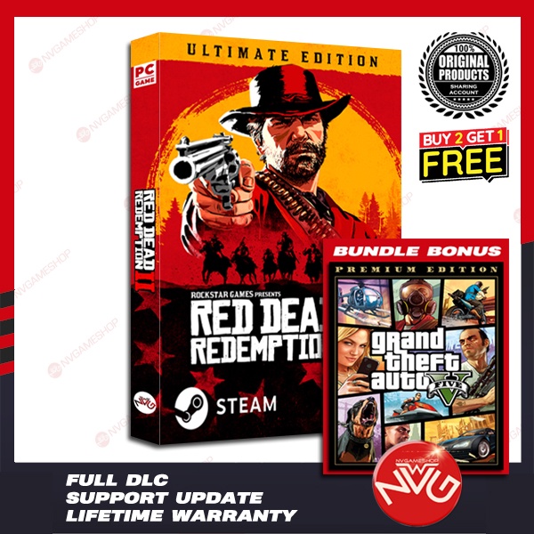 Red Dead Redemption 2 Ultimate Edition plus Grand Theft Auto GTA 5 PC Original