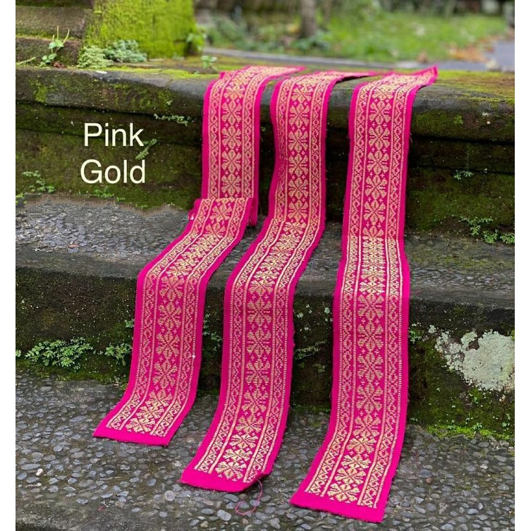 Selendang Songket ASLI (Tenunan khas BALI)-Pink Gold