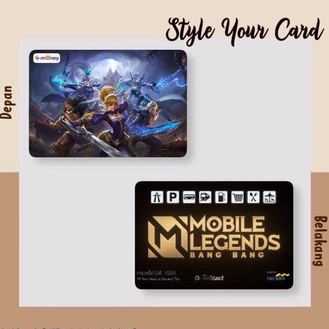 [CETAK 2 SISI] Mobile Legend Moba Custom Flazz BCA / E-money Mandiri / E-toll Card Custom