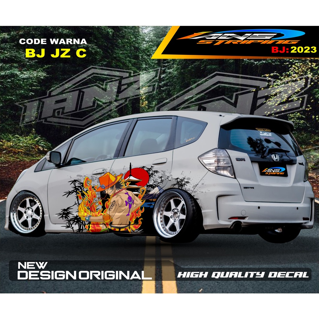 STIKER DECAL MOBIL HONDA JAZZ BRIO AGYA AYLA / VARIASI STICKER BODY SAMPING MOBIL BRIO MOBIL JAZZ / STIKER MOBIL