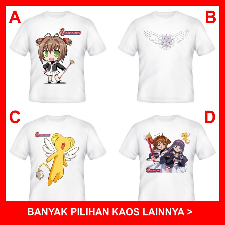 Baju Kaos Cardcaptor Sakura Distro Unisex Katun Combed
