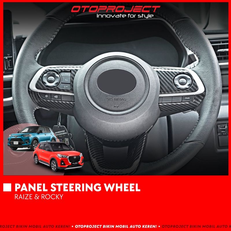 panel steering stir wheel Raize Rocky hitam carbon otoproject