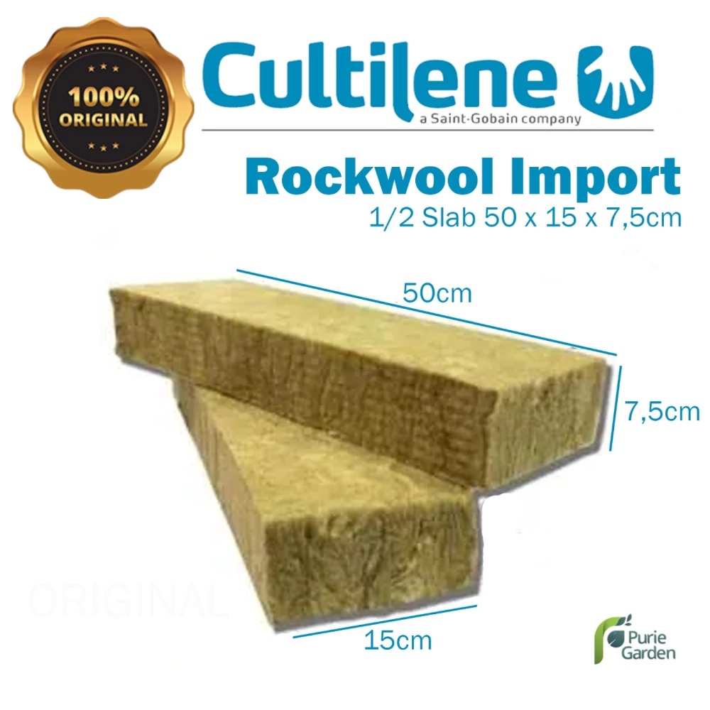 Rockwool Cultilene Media Semai Hidroponik Setengah Slab PG KDR