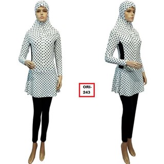 Top List Baju Renang Muslimah Dewasa Murah Motif Polkadot Hitam Putih Besar Baju Muslimah 243 High