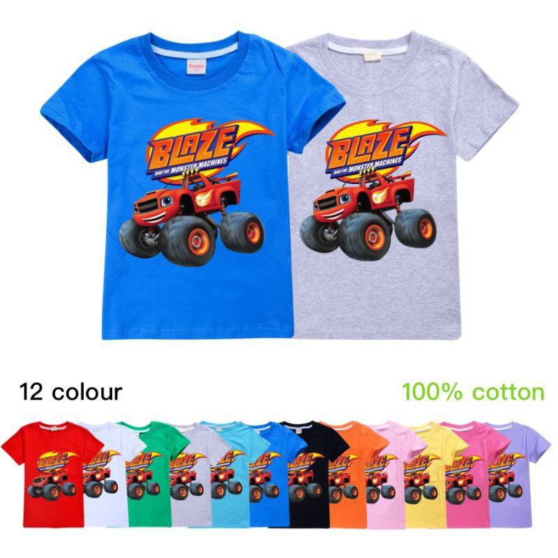 Clothing May - Kaos Anak Blaze Monster Karakter Kaos Anak Koas Dewasa Anak Karater Distro Kekinin T Shirt Tshirt T-Shirt Premium Murah