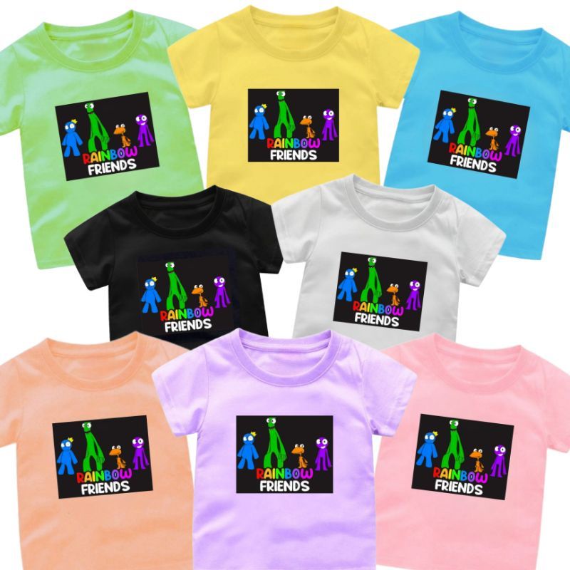 BAJU VIRAL  KAOS  ATASAN ANAK CEWEK COWOK VIRAL RAINBOW FRIENDS 1-12TAHUN