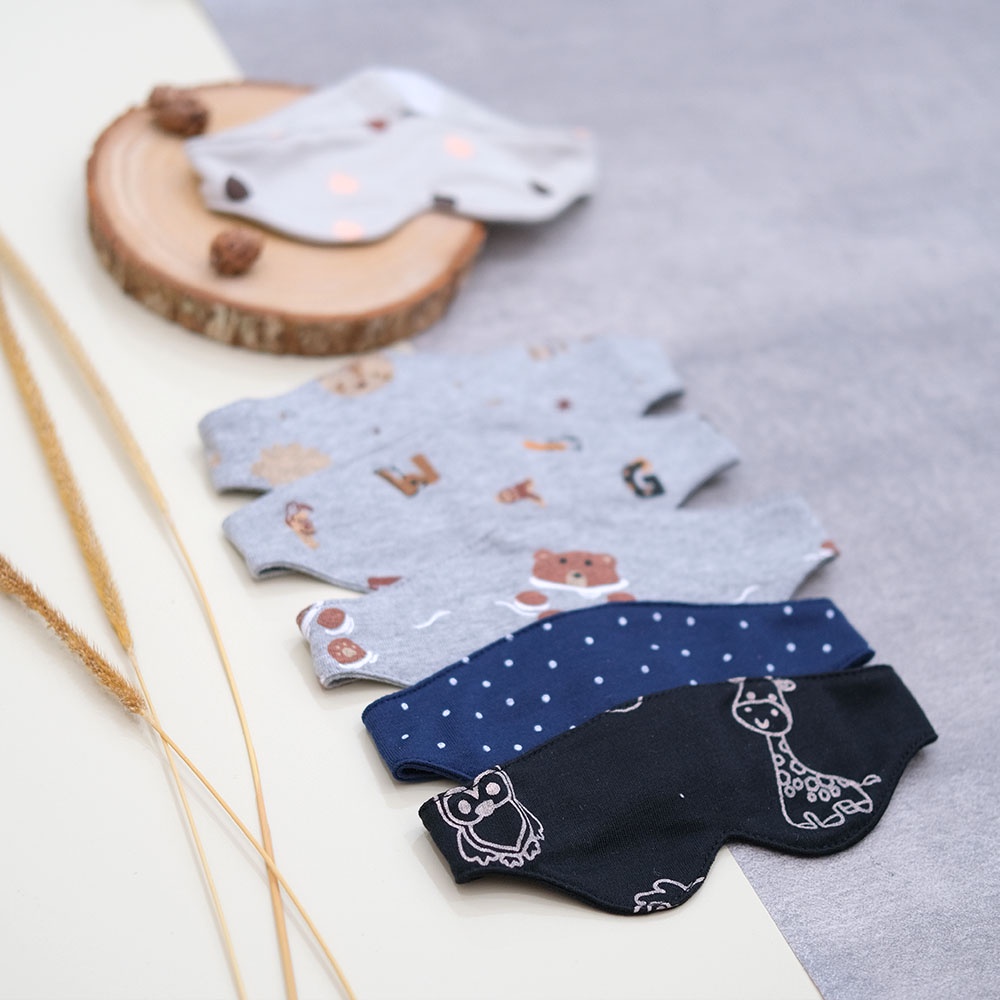 BABY EYEMASK (PENUTUP MATA BAYI NEWBORN / KACAMATA JEMUR BAYI) PUER'S MOTIF 3